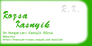 rozsa kasnyik business card